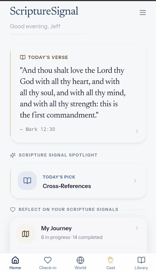ScriptureSignal home preview screenshot